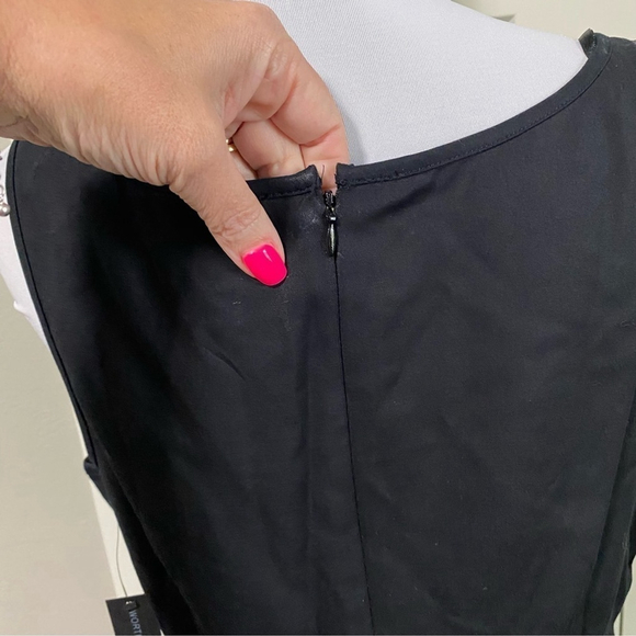 Worthington black sheath dress with lace sheer top detail sleeveless NWT size 14 - Picture 9 of 13